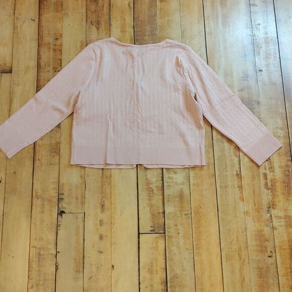 Cable & Gauge Sweater Small Blush Pink New Cardigan Neutral Boho Easter Spring - Picture 6 of 8